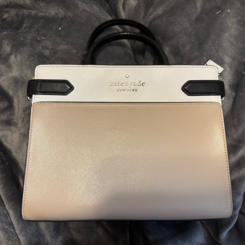 Kate Spade Two-Tone Beige and White Satchel